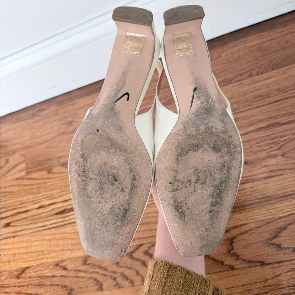 J. Crew Layla White Slingback Heels